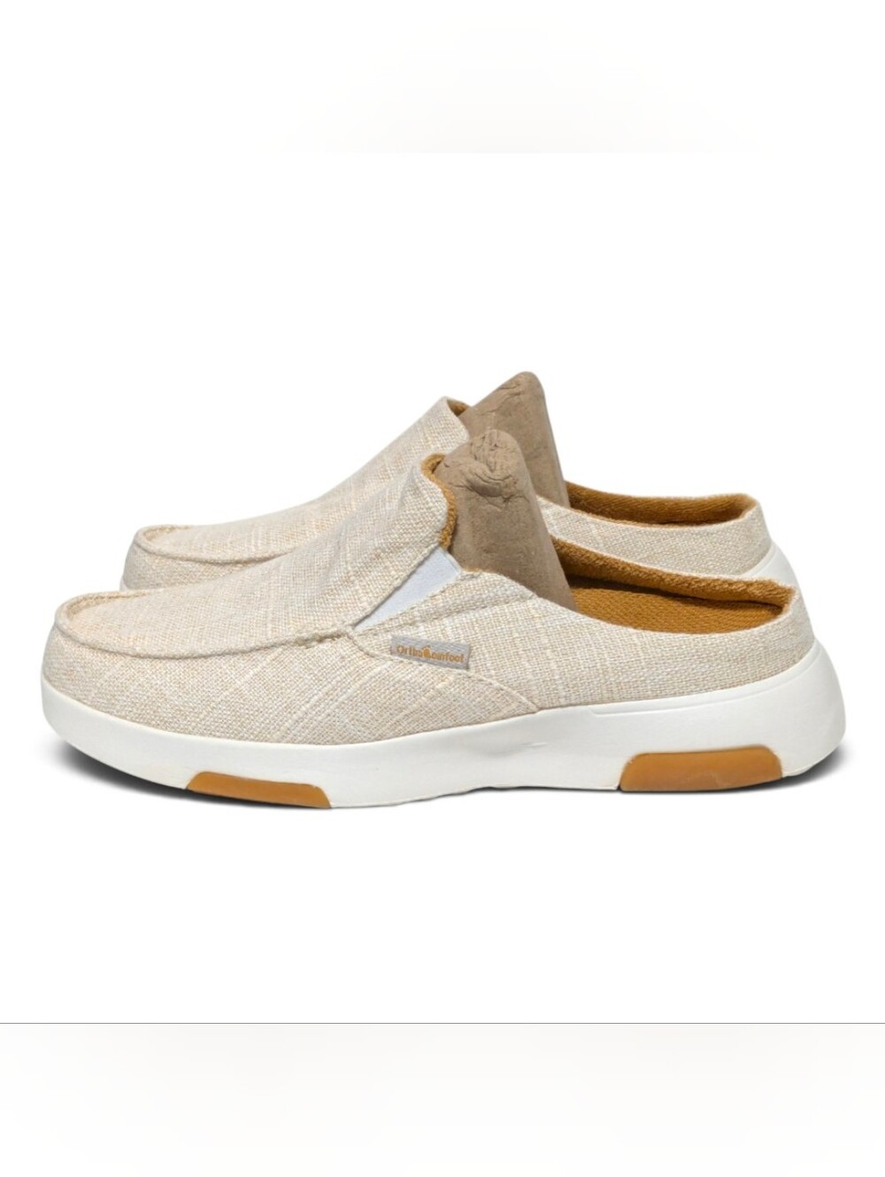 OrthoComfoot Orthopedic Shoes Womens 8.5 Mule Clogs Closed Toe Comfort Beige Tan